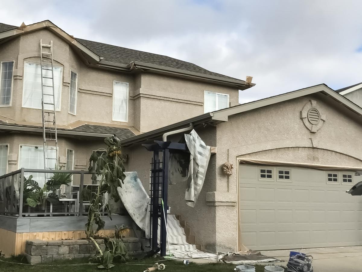 Exterior Stucco Painting Before