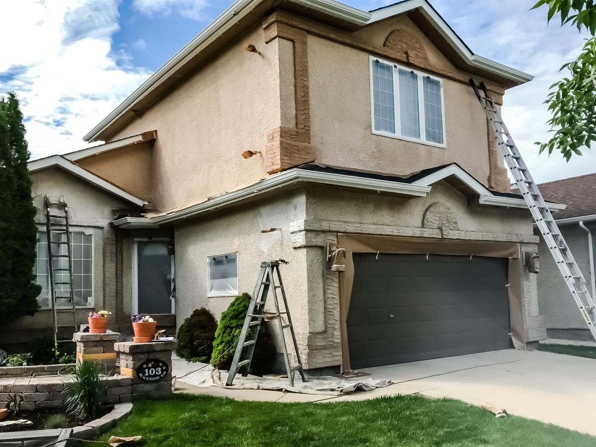 Exterior Stucco Painting Before